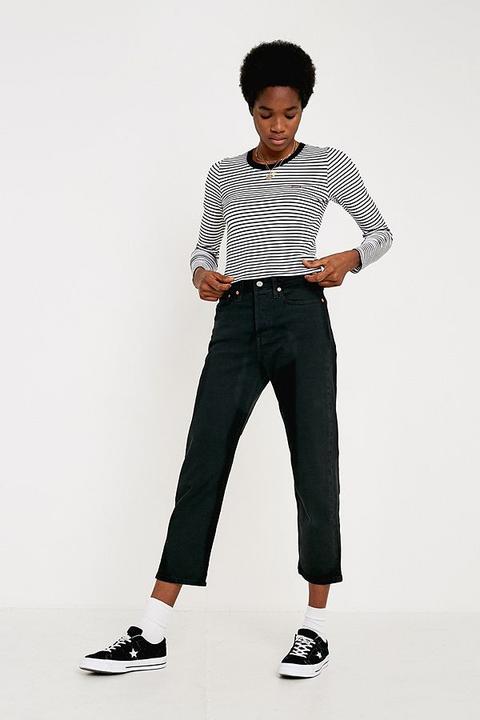 Levi's Wedgie Black High-rise Straight Leg Jeans