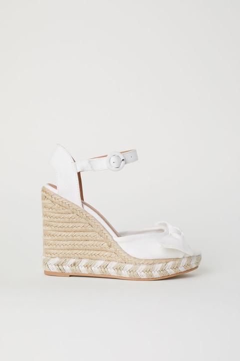 H & M - Sandali Con Zeppa - Bianco