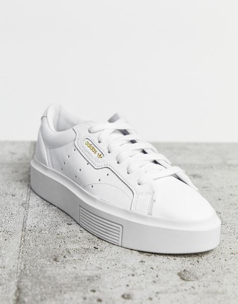 adidas originals sleek white trainers