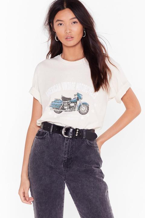 Womens American Vintage Motorcycles Graphic T