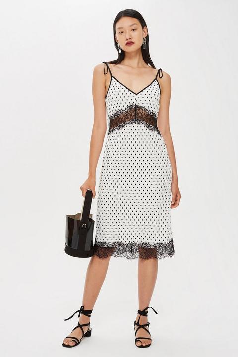 Spot Plisse Slip Dress