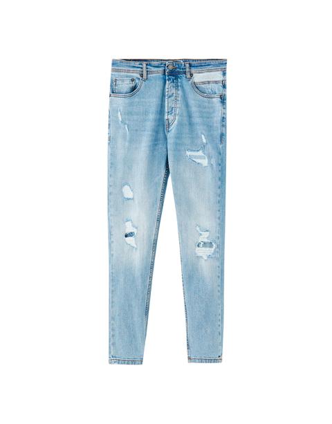 Jeans Carrot Fit Desgastado Rotos
