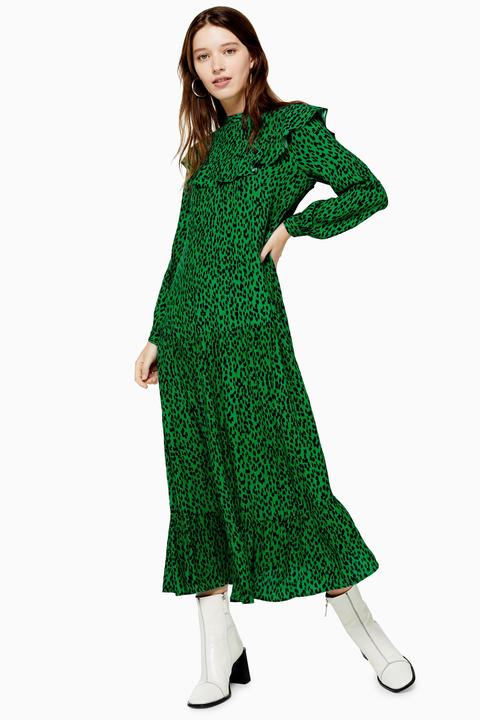 Womens Yoke Chuckon Midi Dress - Green, Green