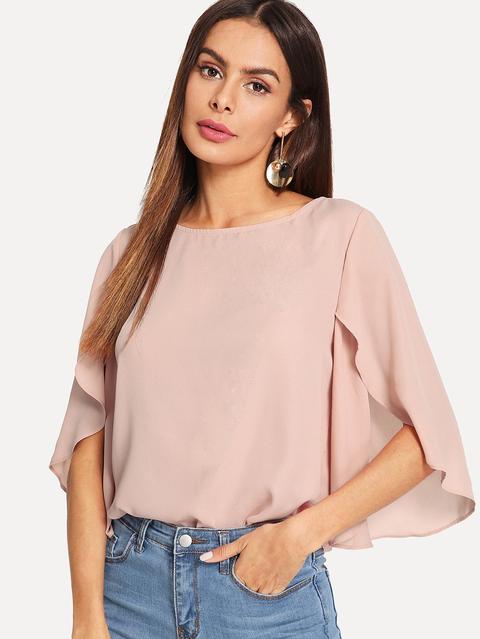 Butterfly Split Sleeve Plain Top
