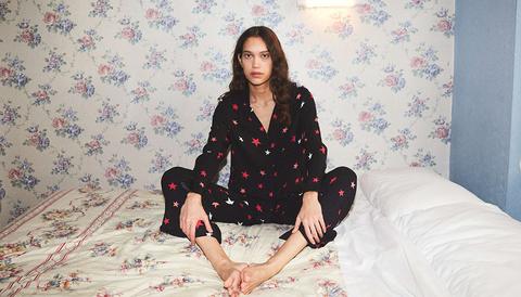 Black And Pink Star Carla Shirt Pyjama Set