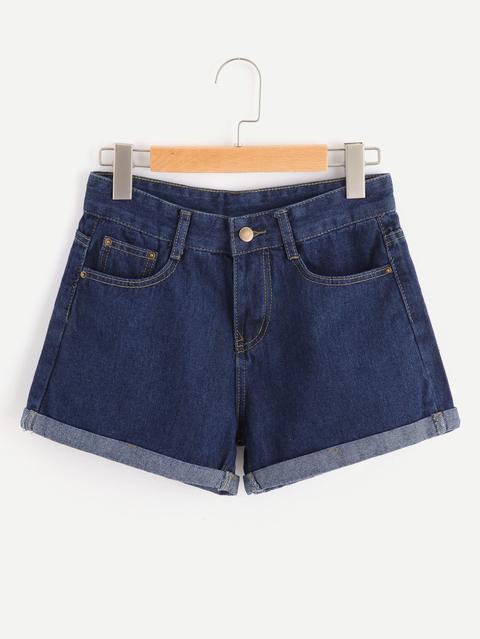 Roll Cuff Denim Shorts