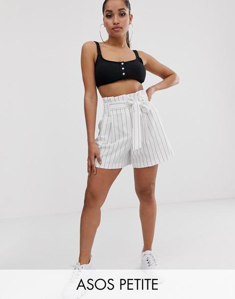 Asos Design Petite - Mom Shorts Gessati - Multicolore