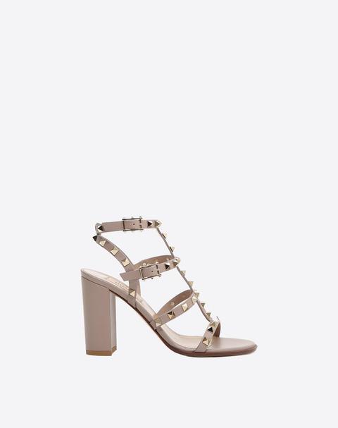 Sandalias Rockstud Con Tiras 90 Mm