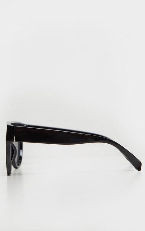 Black Tinted Oversized Flat Top Sunglasses