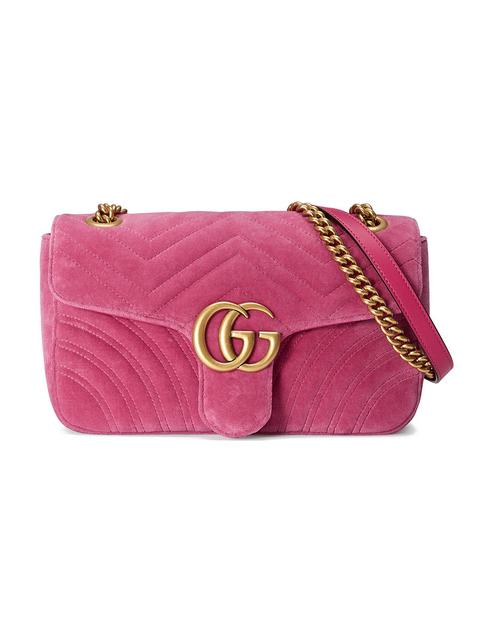 Gucci - Gg Marmont Chevron Velvet Shoulder Bag