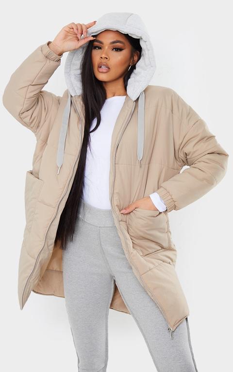 doudoune mi longue beige