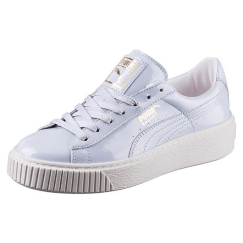 Scarpe Da Ginnastica In Pelle Verniciata Basket Platform Donna