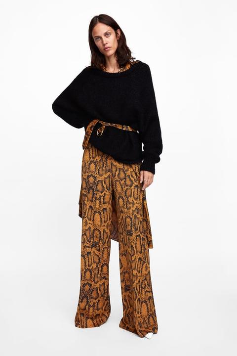 Snake Print Trousers from Zara on 21 Buttons
