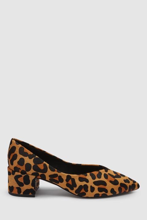 Womens Next Leopard Point Block Heel Shoes