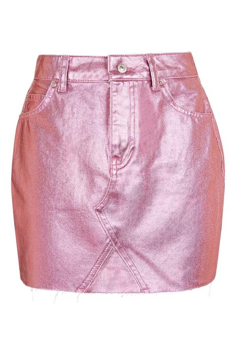 Moto Pink Metallic Skirt