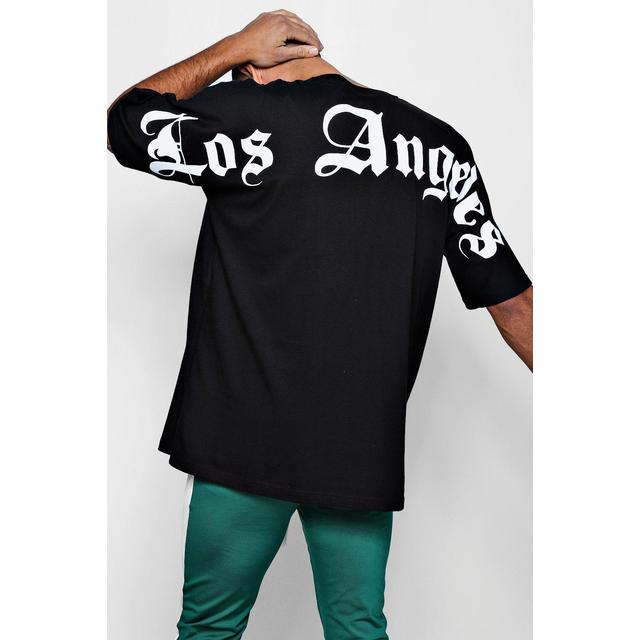 Adpt Oversized T-Shirt in Brown with Los Angeles Back Print