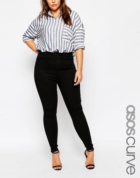 Vaqueros Negros De Talle Alto Sculpt Me De Asos Curve