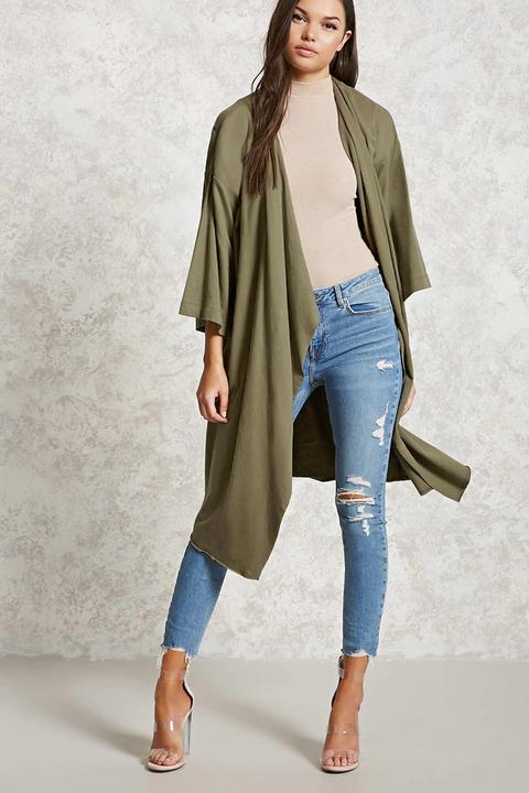 Draped French Terry Cardigan