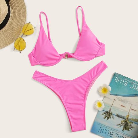 Set Bikini Top Con Ferretto Con Vita Alta