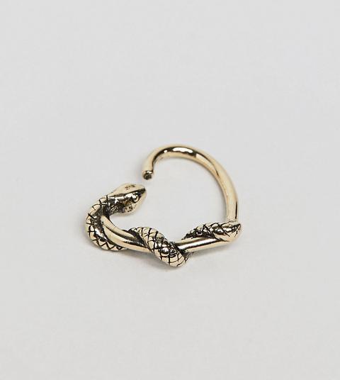 Regal Rose - Cuore Placcato Oro Con Orecchino Ear Cuff A Serpente - Oro