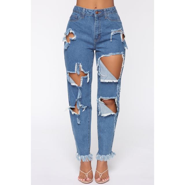 jeans with loose ends