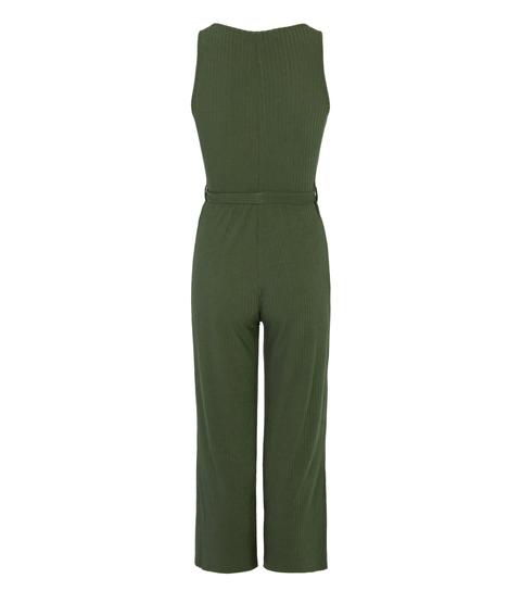 khaki sleeveless jumpsuit