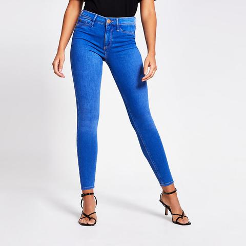 Bright Blue Molly Mid Rise Jeggings