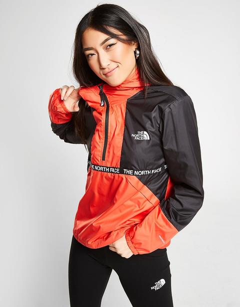 the north face windbreaker red