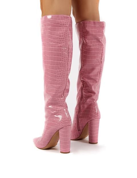 pink croc boots