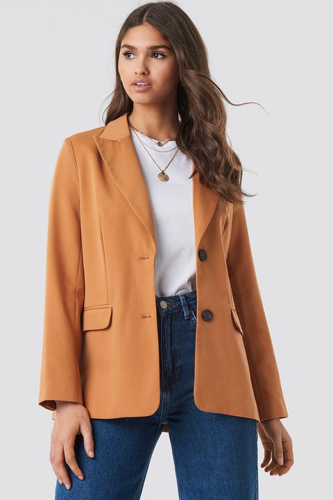 Na-kd Classic Straight Fit Blazer - Brown,orange