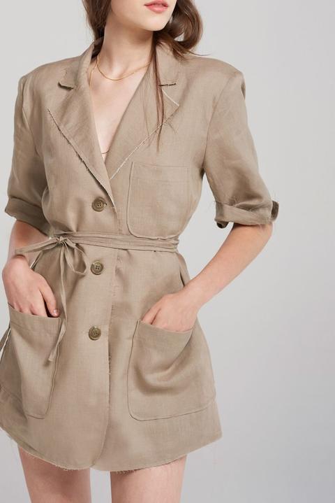 Lorelai Midi Length Jacket-brown