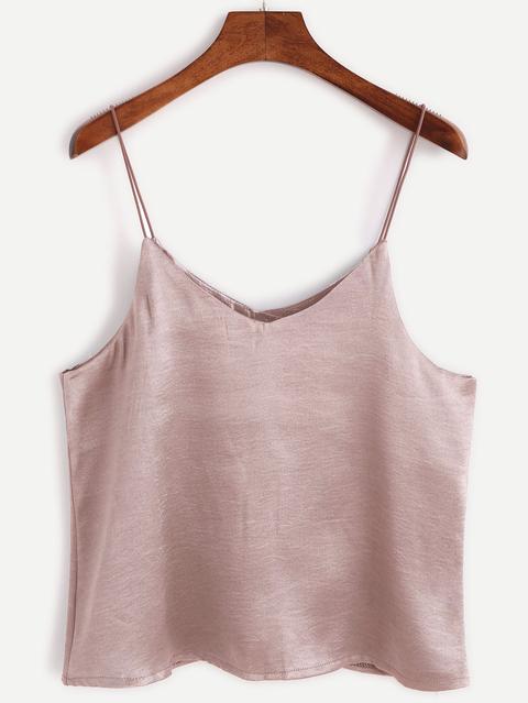 Pink Satin Swing Cami Top