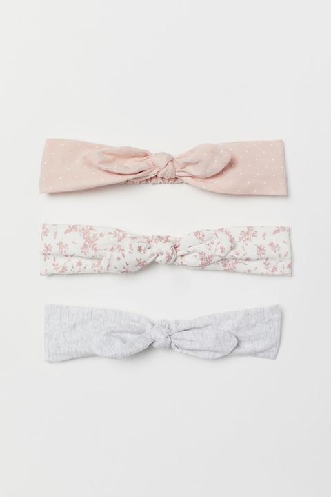 H & M - Fasce Per Capelli, 3 Pz - Rosa