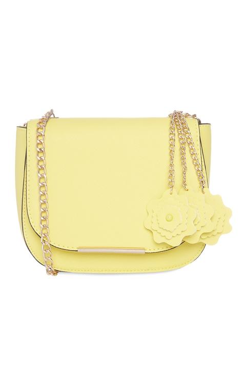 Bolso Amarillo Con Cadena