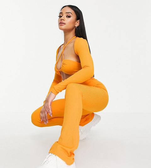 Asyou Rib Flare Co Ord In Orange