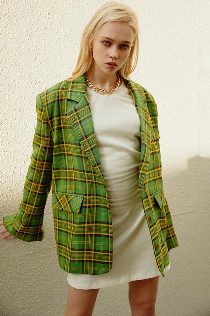 Christine Oversized Plaid Blazer