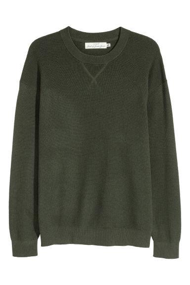 H & M - Pullover In Cotone Strutturato - Verde