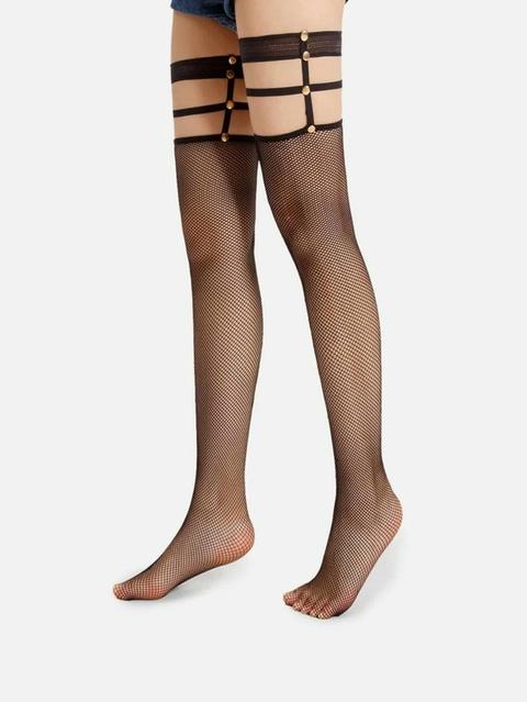 thigh high garter socks