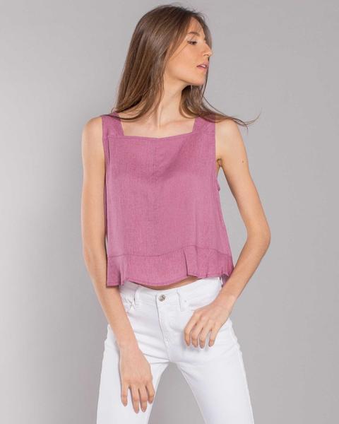 Blusa Corta Espalda Atada Fresa