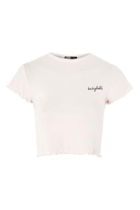 'babydoll' Motif Cropped T-shirt