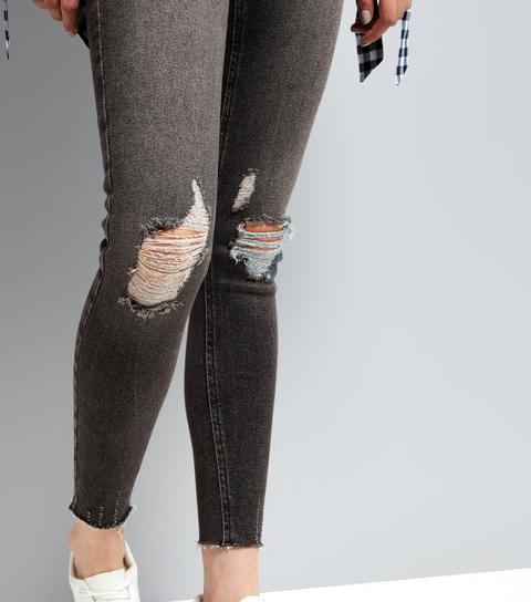 Black Ripped Knee Skinny Hallie Jeans