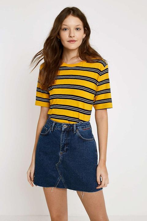 Bdg - Jeansrock In Minilänge Mit Aufgesticktem Schriftzug - Damen 36