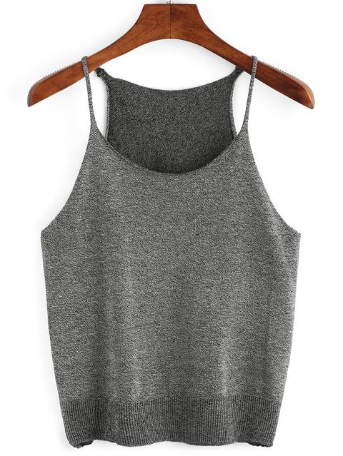 Cami Top De Punto -gris