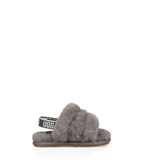 Ugg Infant's Fluff Yeah Slide In Charcoal, Size 0.5, Shearling