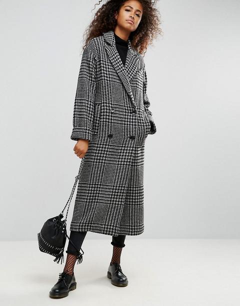 Asos Maxi Coat In Heritage Check