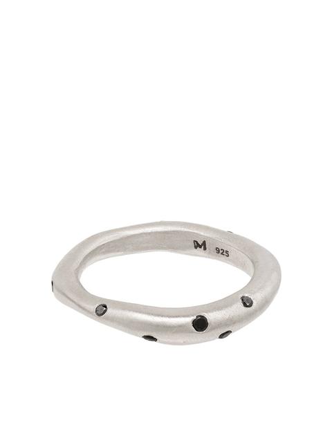 M. Cohen Anillo Con Diamantes Negros - Plateado