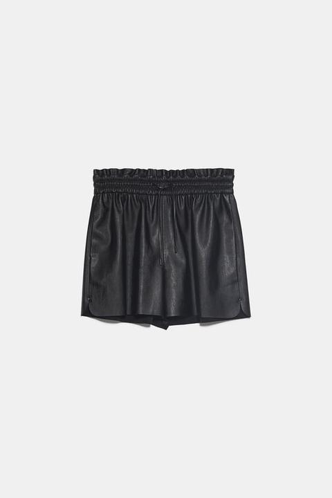 Faux Leather Bermuda Shorts