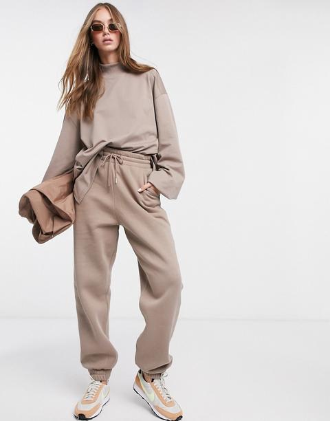 Asos Design Mix & Match Co-ord Super Oversized Jogger In Mushroom-brown