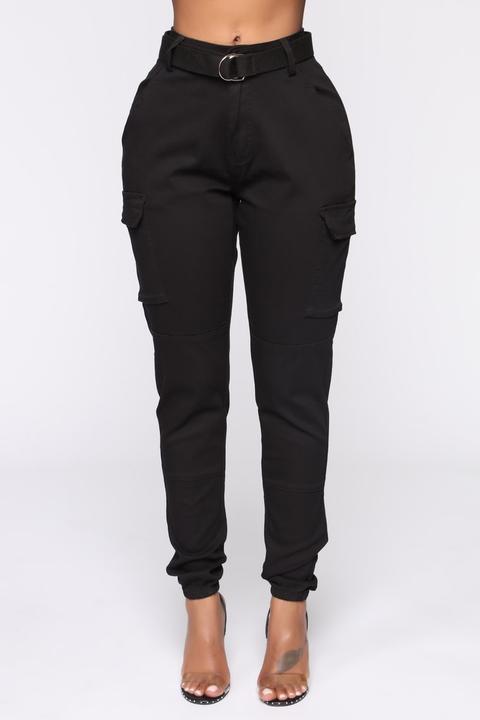 Oversized Cargo Pants - Black