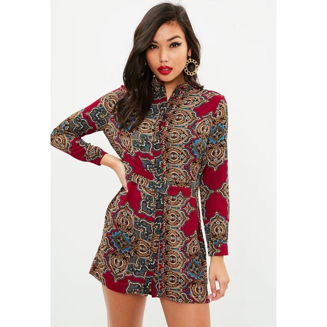 red paisley dress